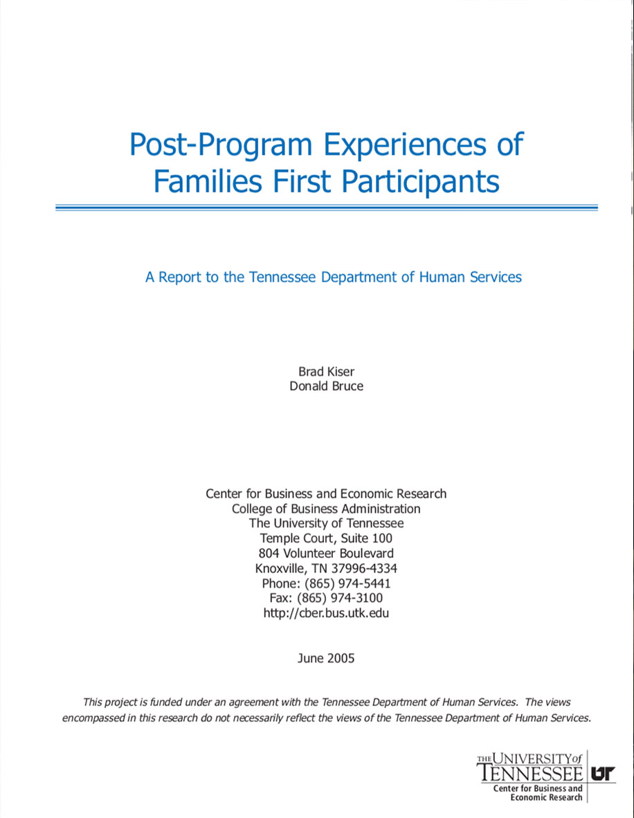 Post-Program Experiences of Families First Participants