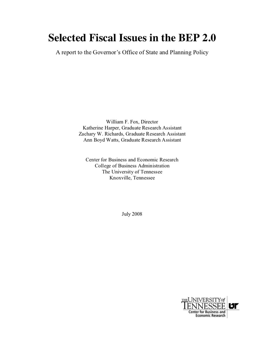 Selected Fiscal Issues in the BEP 2.0