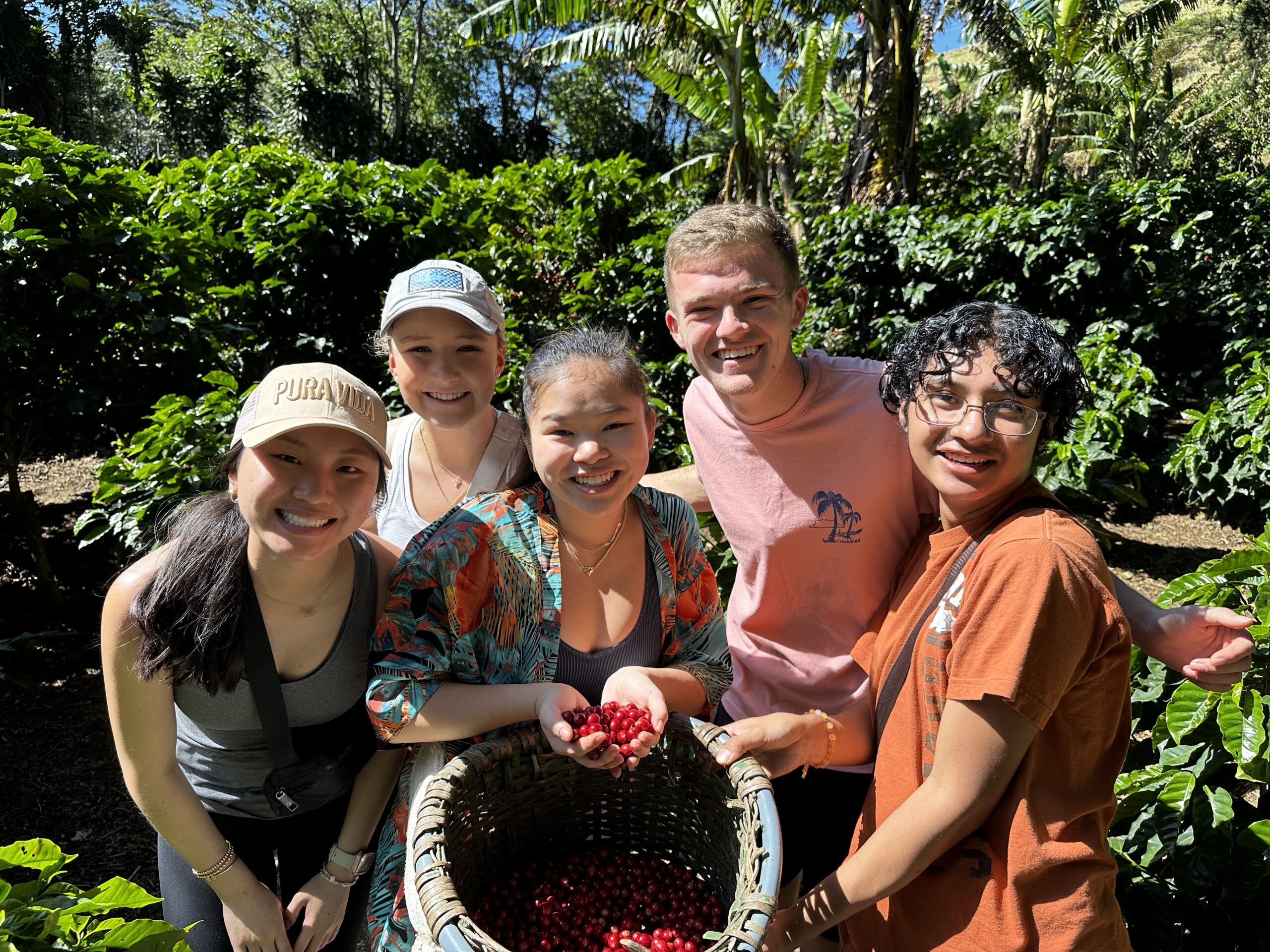 group of haslam students in tropical location