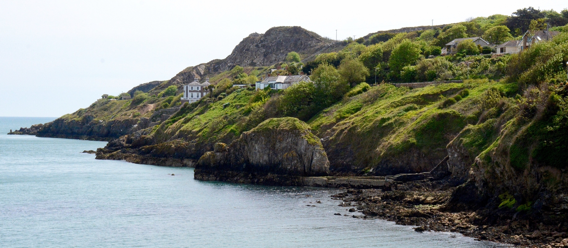 coastline with houses