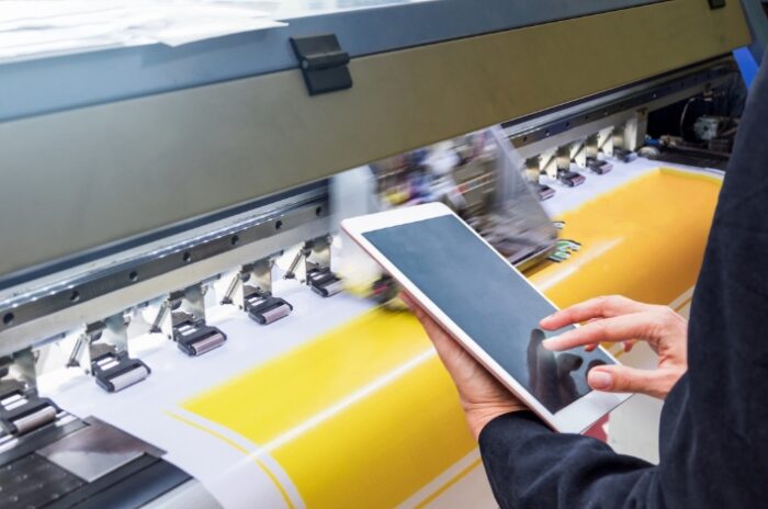 person working on tablet