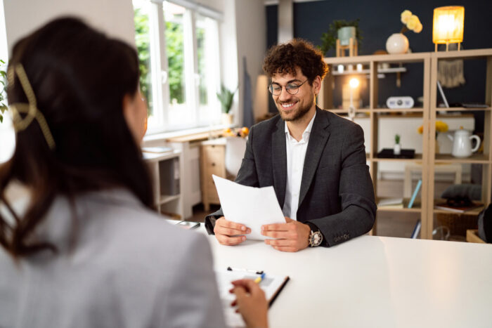 Man in an interview