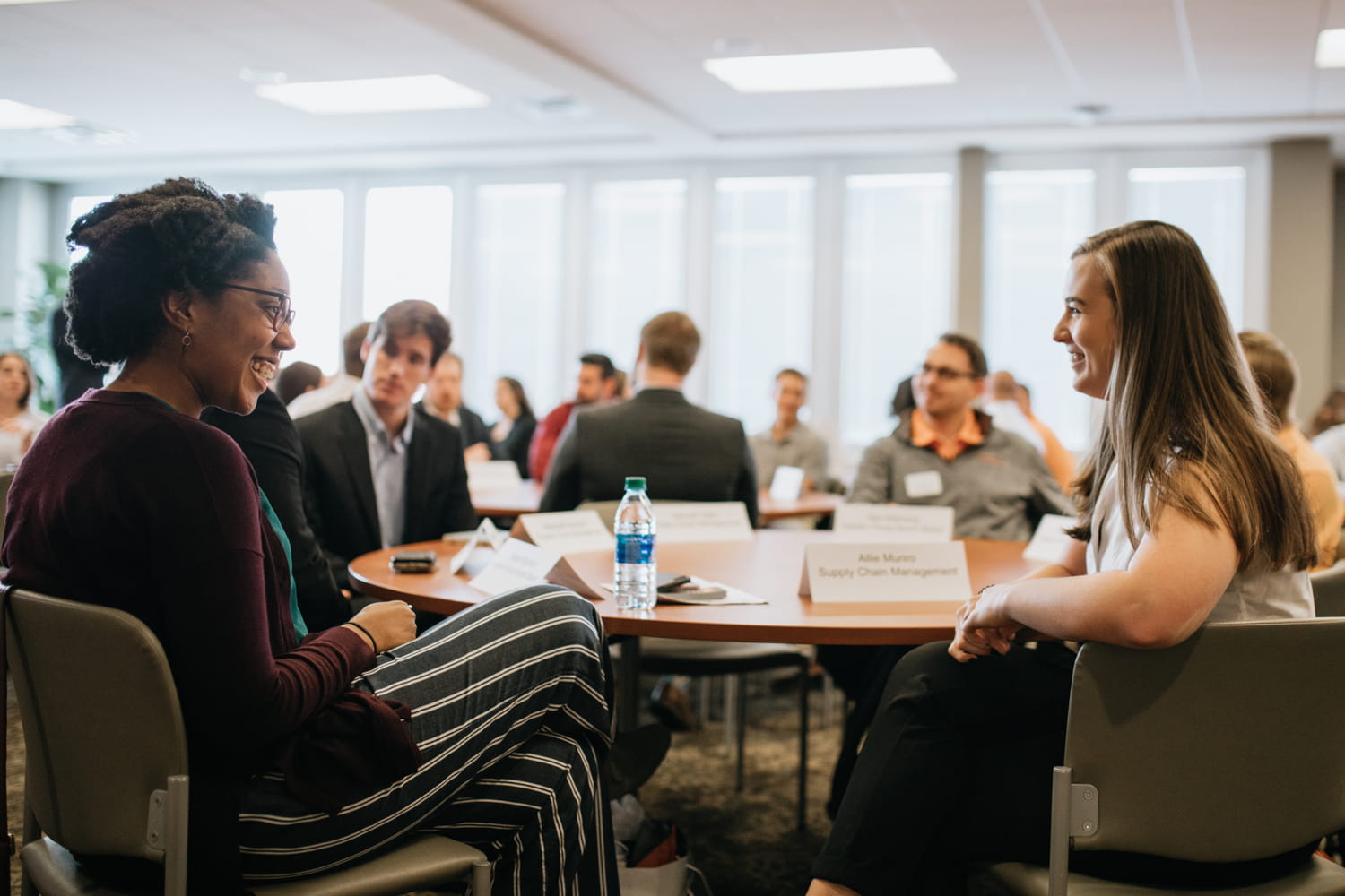 Students at a networking event