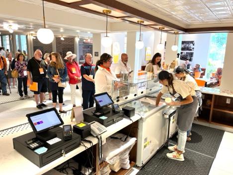 People in line at the UT Creamery