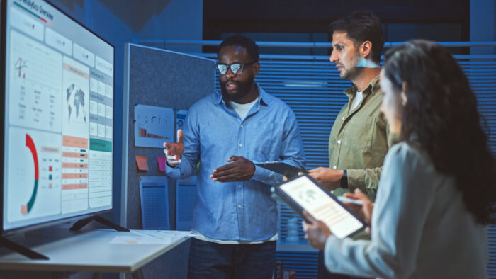 developer meeting to review data analysis